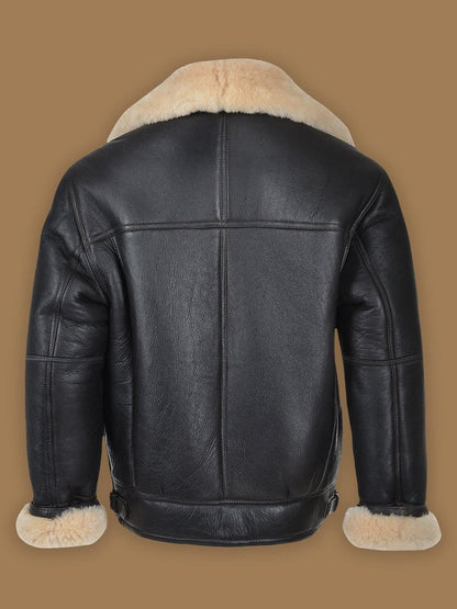 Black B3 Bomber Shearling Leather Jacket