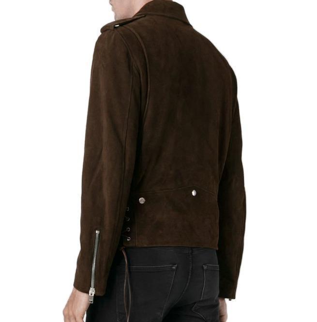 Men's Fringe Motorcycle Suede Brown Western Jacket