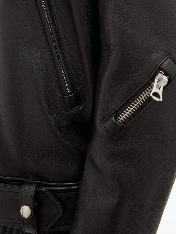 Classic Black Biker Leather Jacket For Men