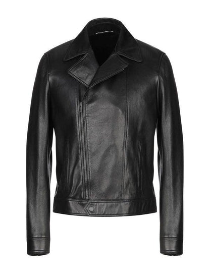 Men's Daily Wear Leather Jacket In Black