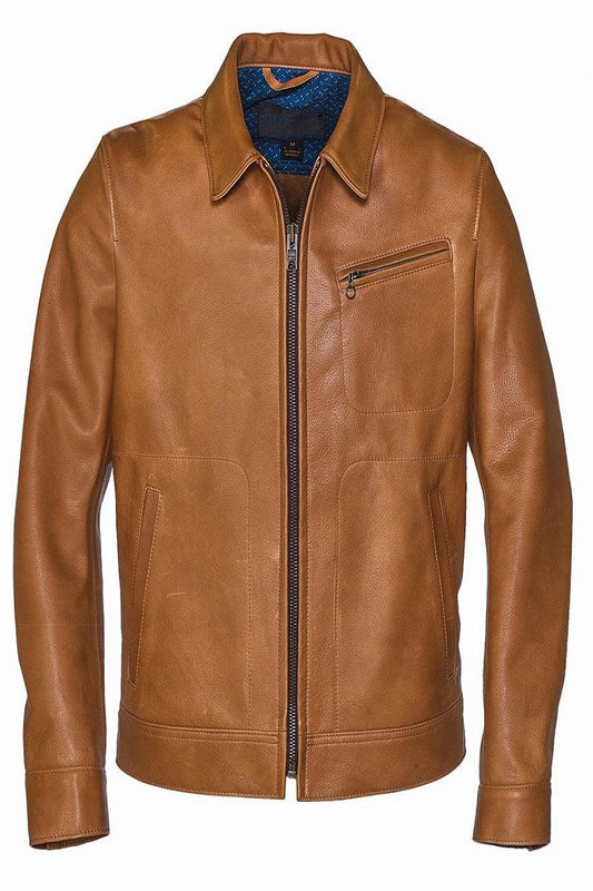 Men's Light Brown Leather Jacket