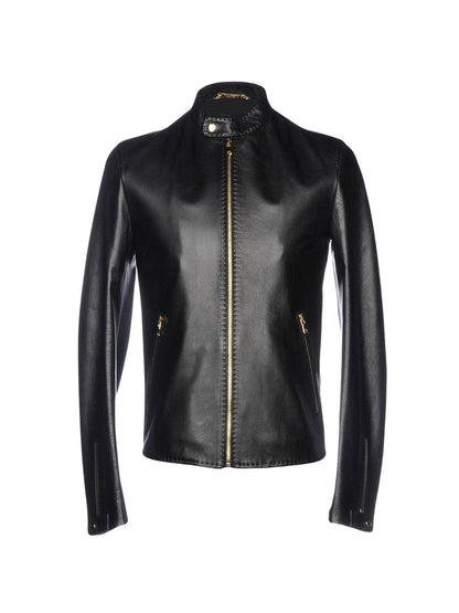 Black Shinny Leather Jacket For Men