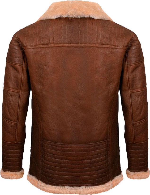 Men's Brown Nappa Leather Jacket With Fur