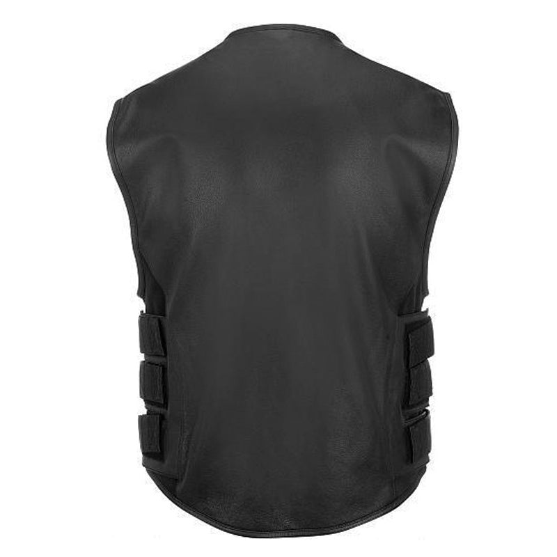 Men's Commando Style Motorcycle Leather Vest