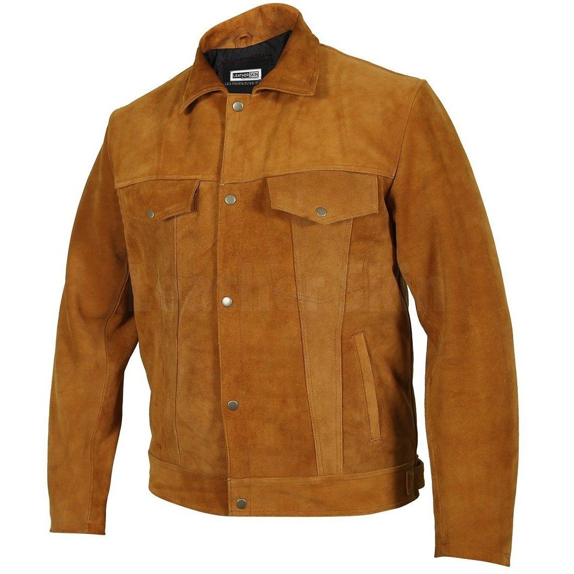 Men's Tan Suede Genuine Western Leather Jacket