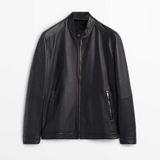 Men's Black Plane Biker Jacket