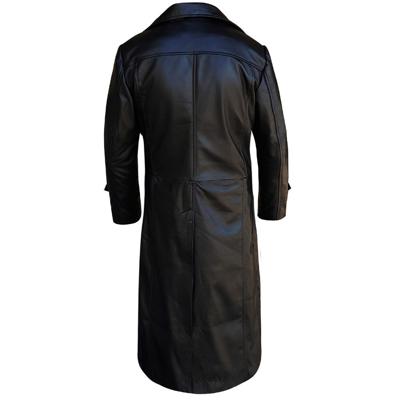 Black Leather Trench Coat Mens