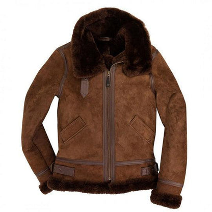 Men's B3 Bomber Suede Sheepskin Leather Jacket
