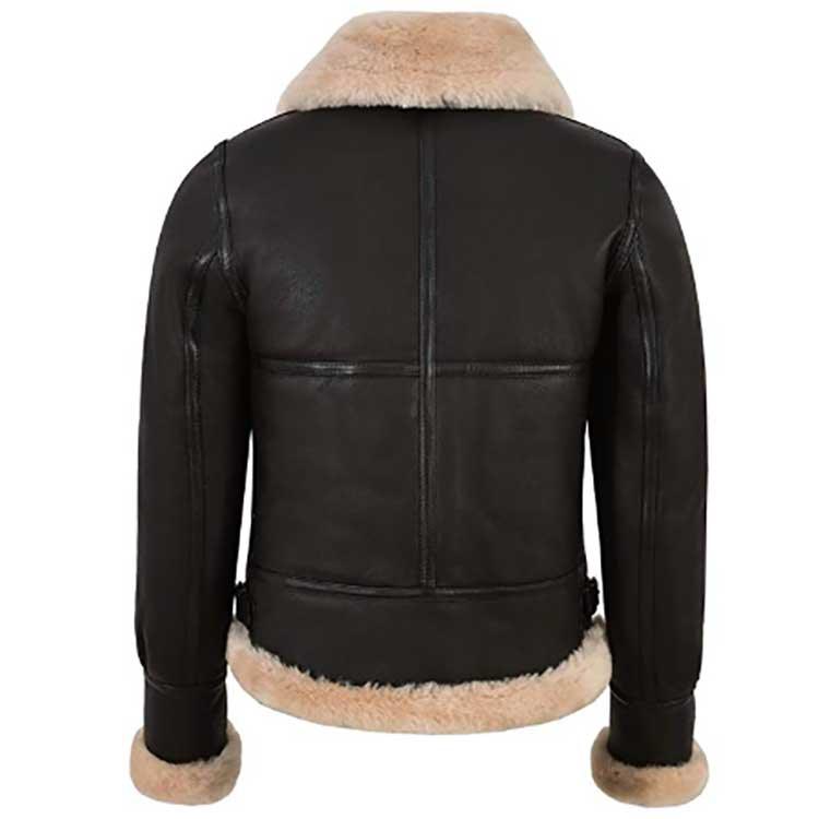 Aviator Flying Real Sheepskin Leather Jacket For Women