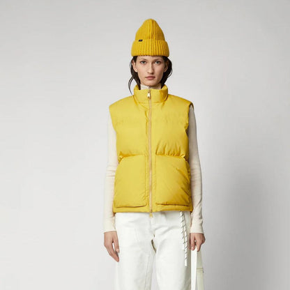 Women's Yellow Sleeveless Puffer Vest