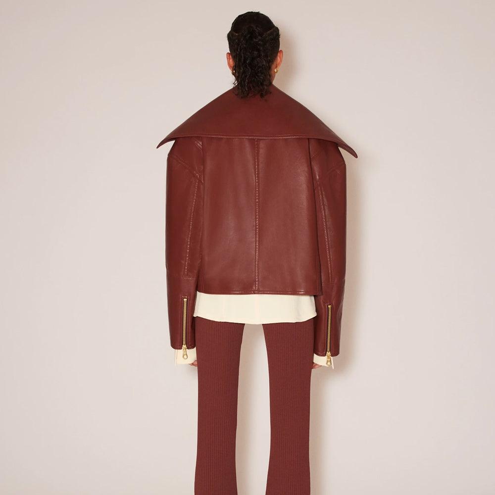 Women's Red Sheepskin Leather Designer's Fashion Jacket