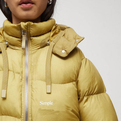 Women's Simple Yellow Puffer Jacket