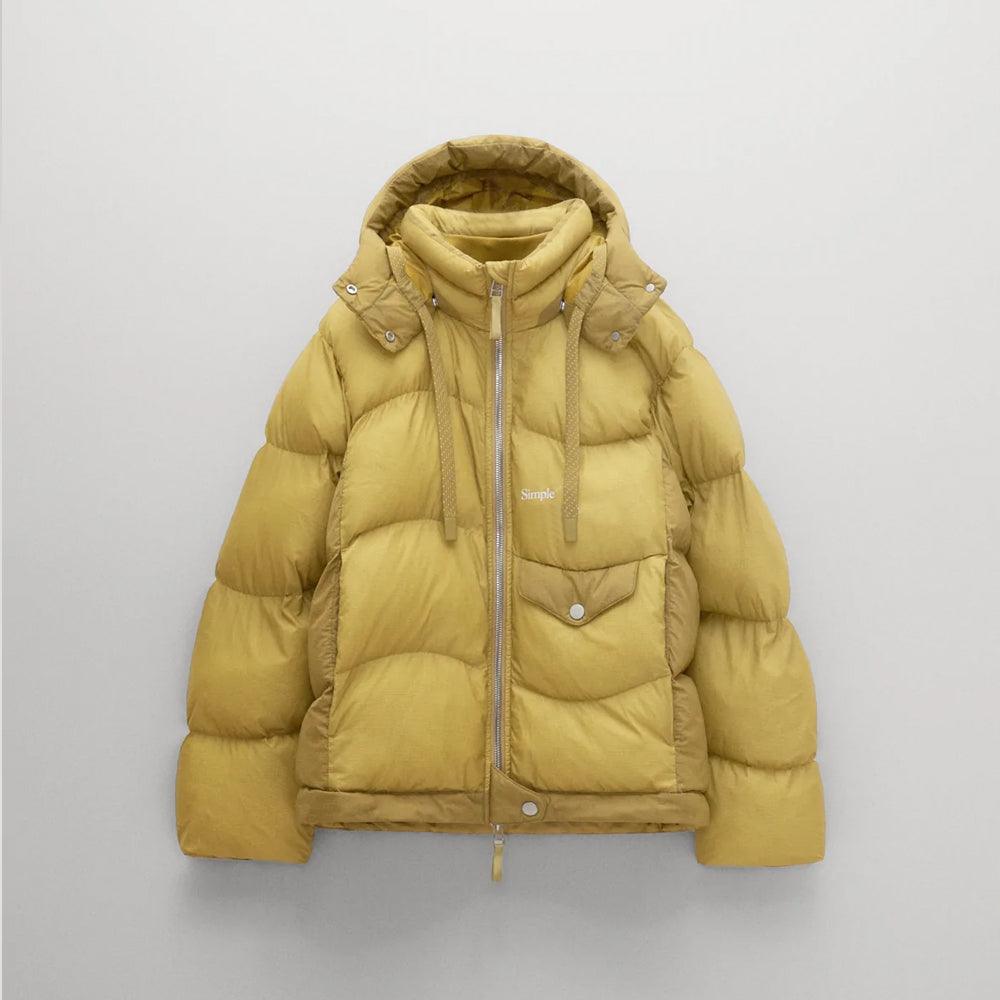 Women's Simple Yellow Puffer Jacket