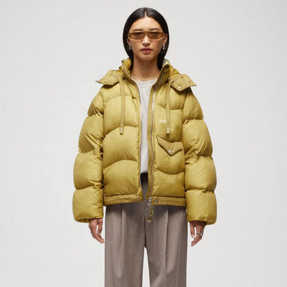 Women's Simple Yellow Puffer Jacket