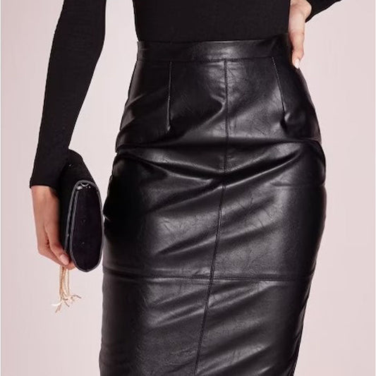 Womens Lambskin Leather Skirt
