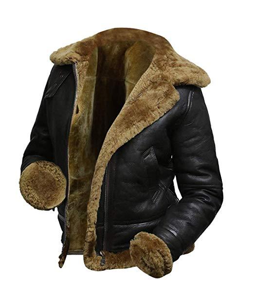 Women's Brown Fur Aviator Flight Jacket