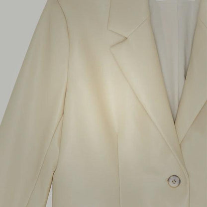 Women's Cream Goatskin Leather Blazer Coat