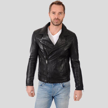 Men's Arthur Black Biker Leather Jacket