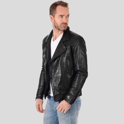 Men's Arthur Black Biker Leather Jacket