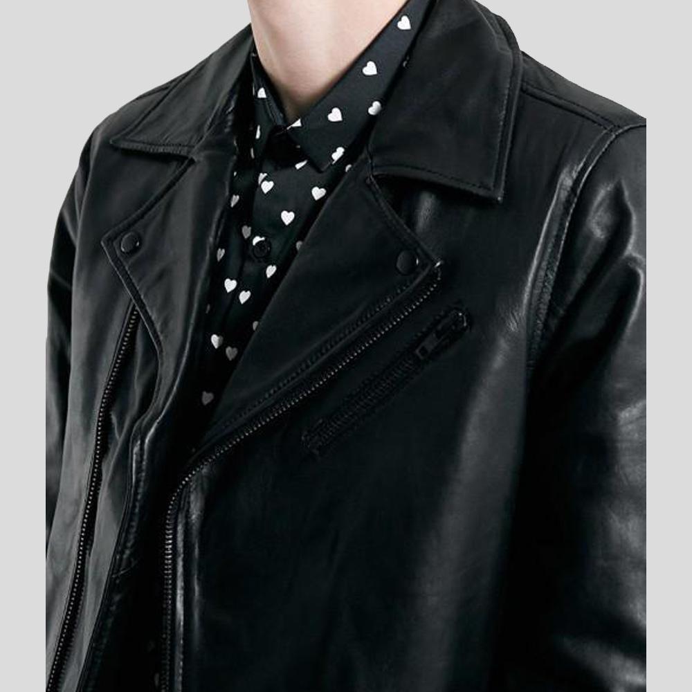 Men's Caleb Black Biker Leather Jacket