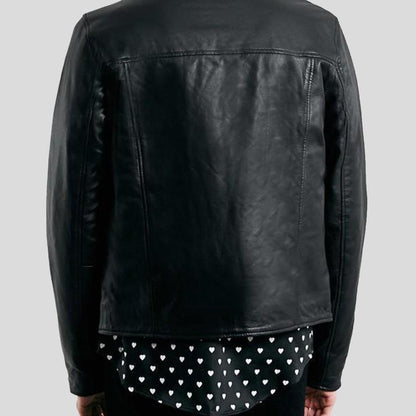 Men's Caleb Black Biker Leather Jacket