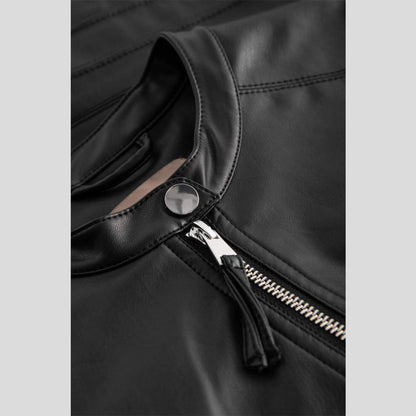 Cora Black Biker Leather Jacket