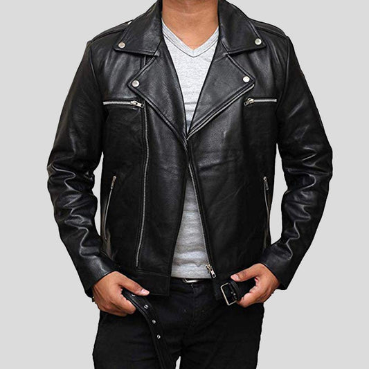 Men's Eden Black Biker Leather Jacket