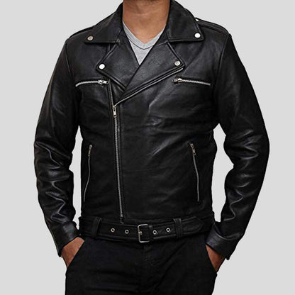 Men's Eden Black Biker Leather Jacket