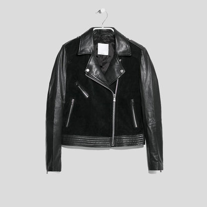 Mia Black Biker Leather Jacket