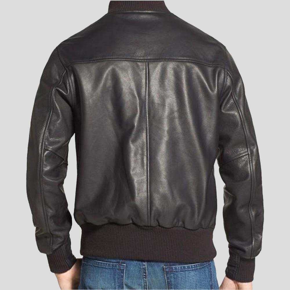 Men's Rico Black Bomber Leather Jacket