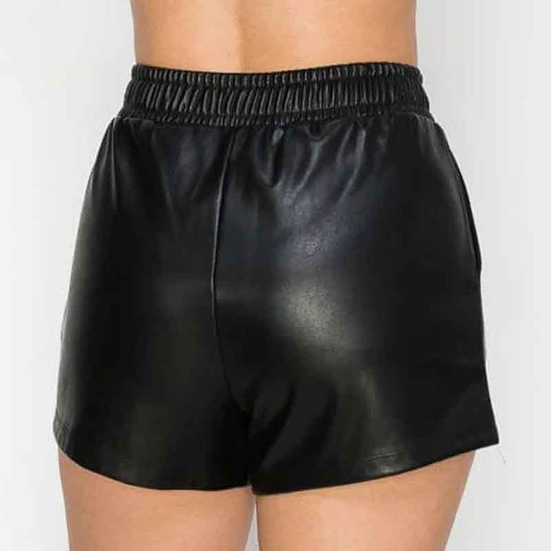 Black Leather Short Women