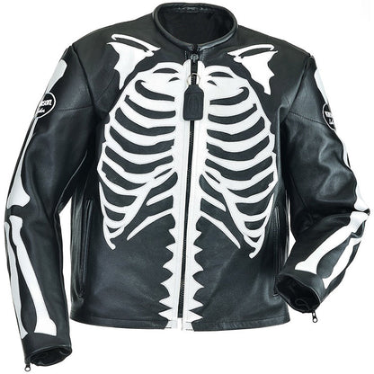 Bones Flat Track Motorcycle Leather Jacket For Men
