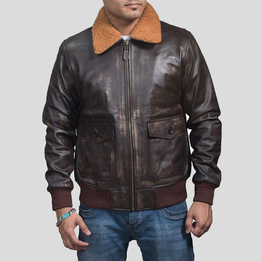 Men's Kane Brown Bomber Leather Jacket