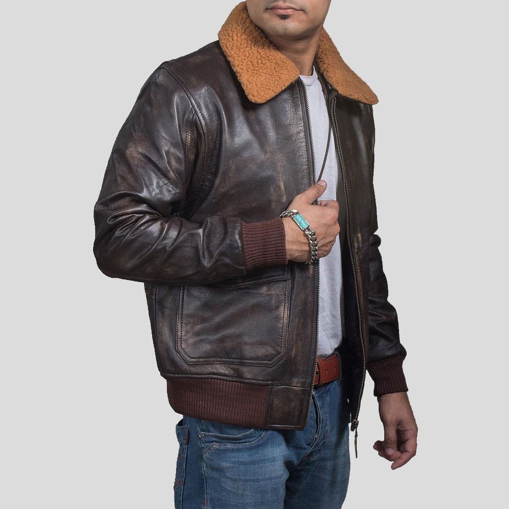 Men's Kane Brown Bomber Leather Jacket