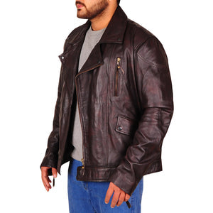 Mens Dark Brown Brando Biker Jacket