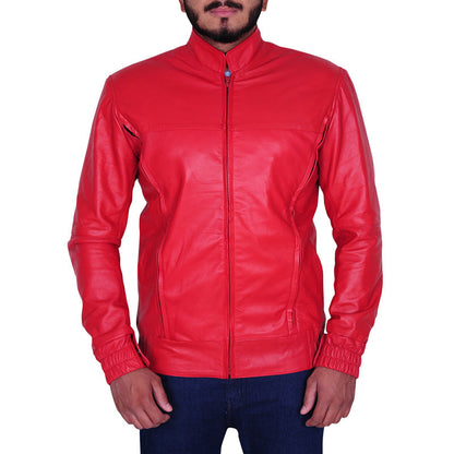 Mens Cool Red Leather Jacket