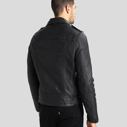 Men's Lupe Black Removable Hooded Leather Jacket