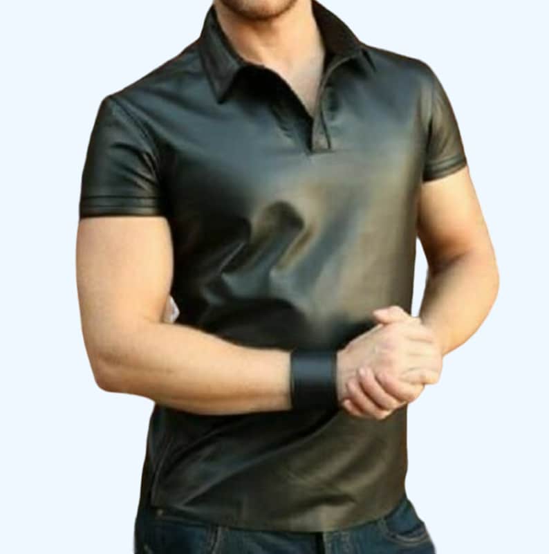 Men's Classic Skinnyfit Leather Shirt