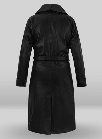 KATHERINE WATERSTON FANTASTIC BEASTS LEATHER LONG COAT