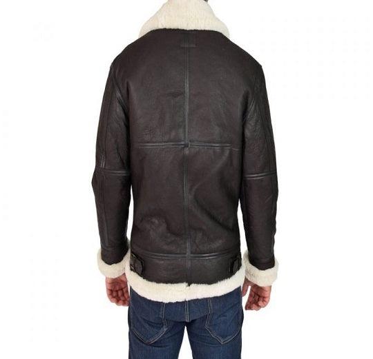 Men's Jet Black B3 Bomber Sheepskin Leather Jacket