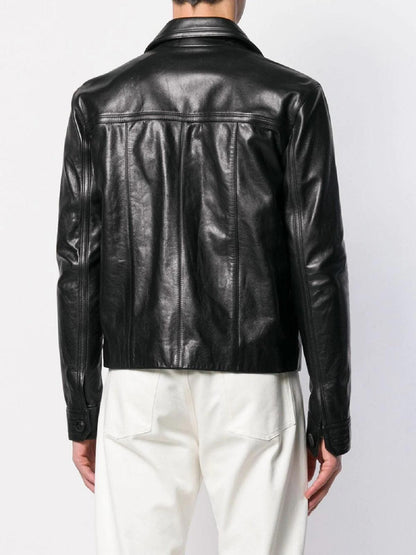 Men's Leather Jacket In Black