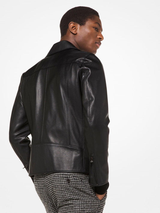 Men's Black Grained Leather Jacket