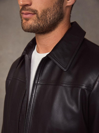 Men's Vintage Black Leather Jacket