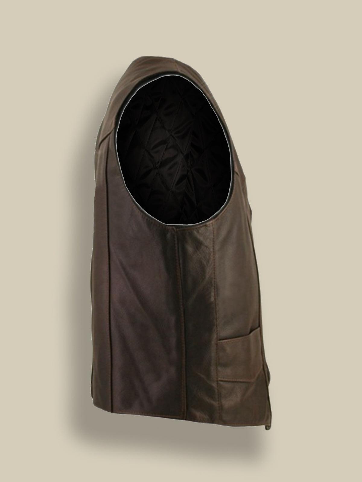 Men's Classic Brown Biker Leather Vest