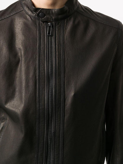 Men's Slim Fit Black Leather Jacket