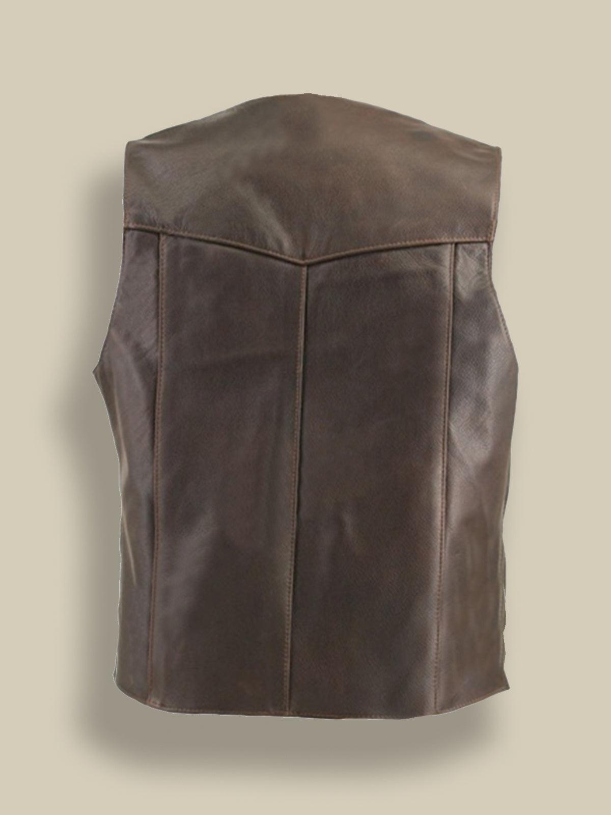 Men's Classic Brown Biker Leather Vest