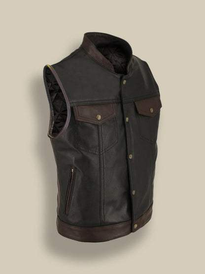 Men's Brown Leather Vest