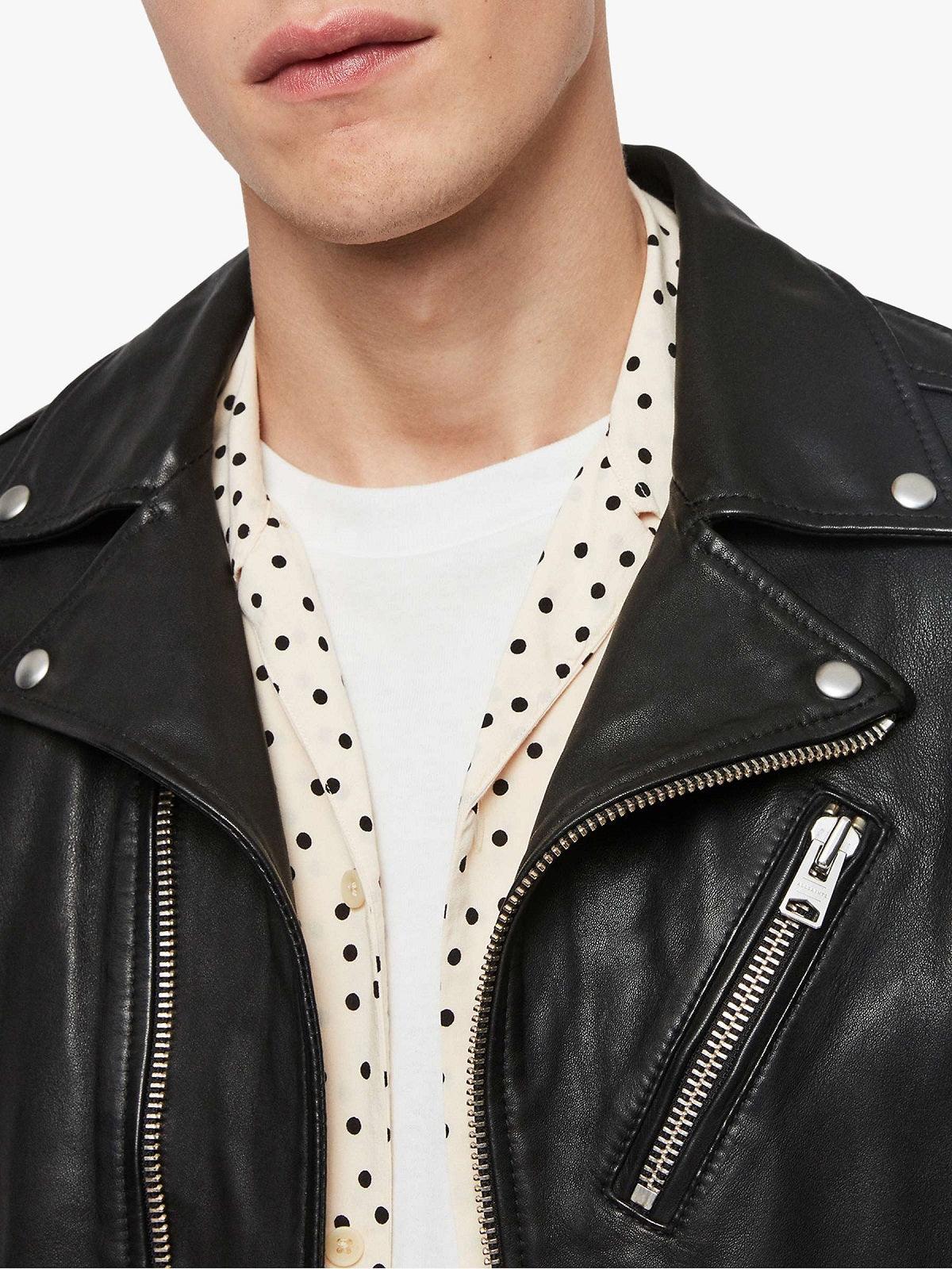 Men's Natty Black Leather Jacket