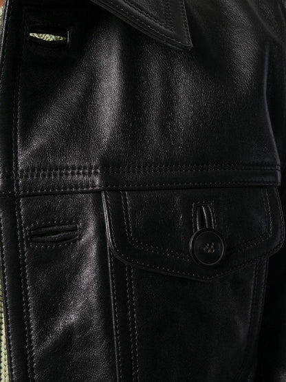Men's Leather Jacket In Black