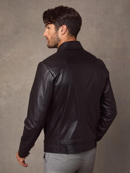 Men's Vintage Black Leather Jacket